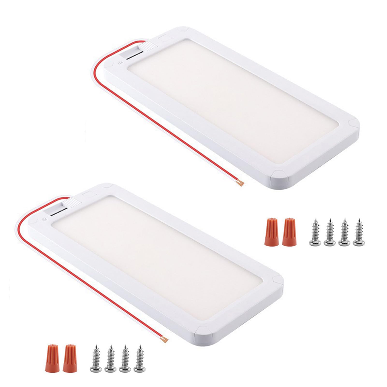 Luci interne per camper a 96 LED, 3 colori, dimmerabili, plafoniera, adatte per camper e roulotte, camion, funzionali, 3 colori, dimmerabili, plafoniera a soffitto, 2 pezzi