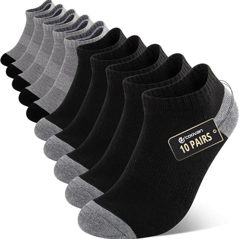 Short Socks for Men, Breathable and Comfortable, Suitable for Sports and Fitness (10 Pairs)2