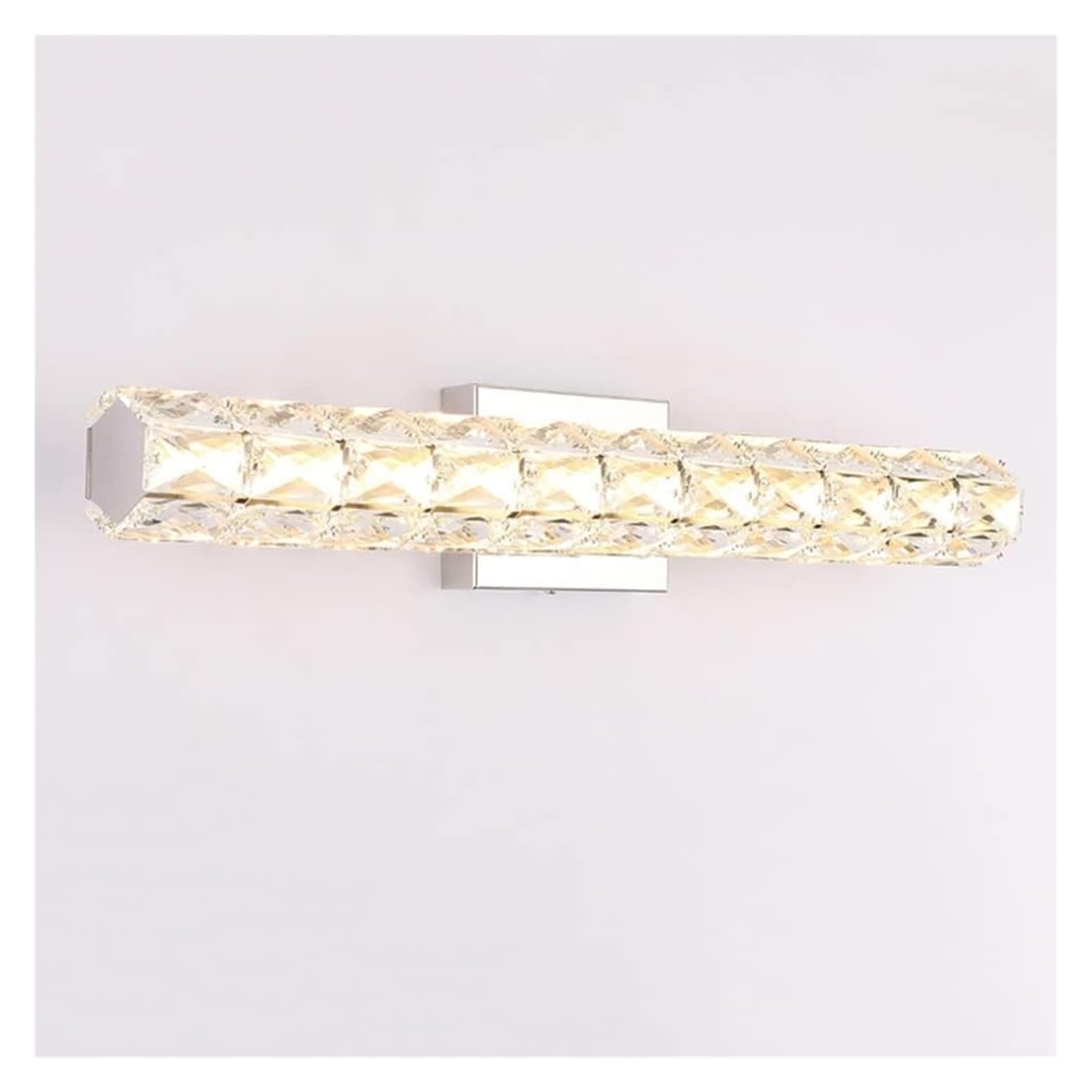 Sturdy Modern Mirror Front Lighting Fixture in Chrome Finish Crystal Vanity Wall Light LED Linear Bathroom Lamp