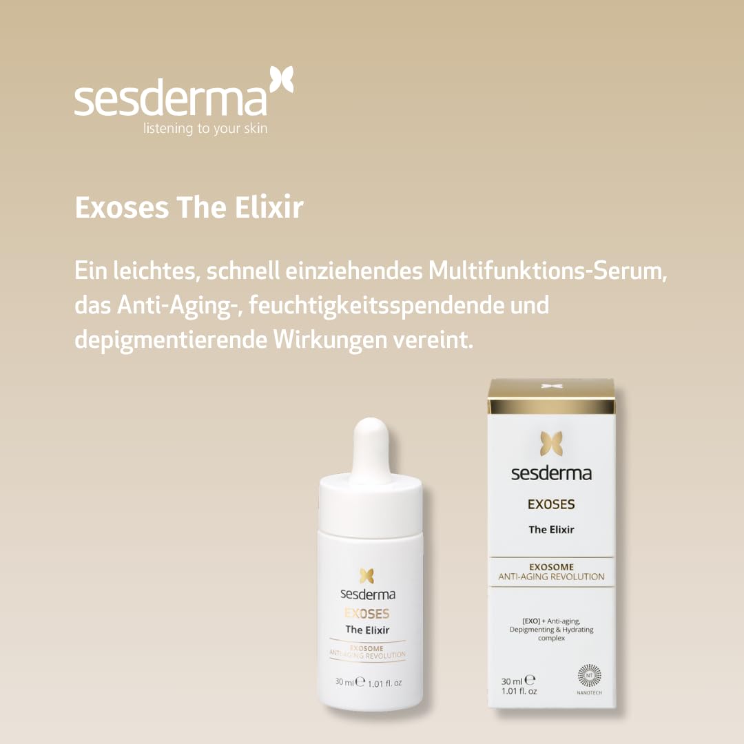 SESDERMA EXOSES The Elixir Gesichtsserum 30 ml Mit Exosomen Und HPR-Retinol | Mit Vitamin C und Hyaluronsäure für empfindliche Haut