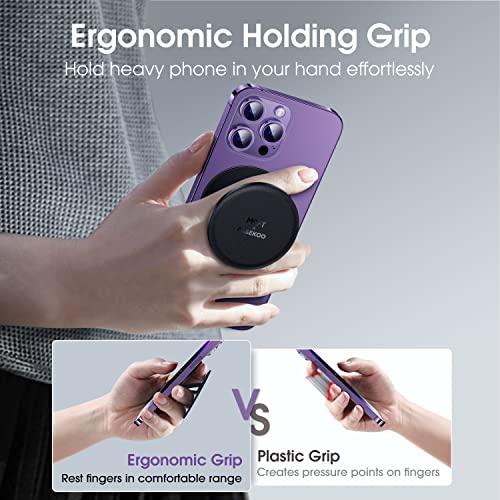 CASEKOO [All in 1] Suporte de couro vegano para celular MagSafe [design ergonômico] para celular e c