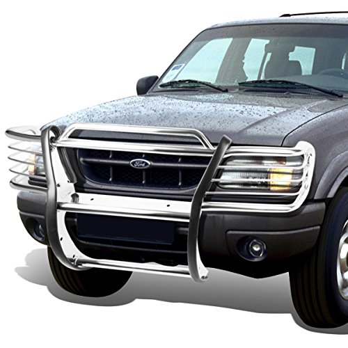 Image of DNA Motoring GRILL-G-030-SS Front Bumper Brush Grille Guard Compatible with 95-01 Explorer, 97-01 Mountaineer