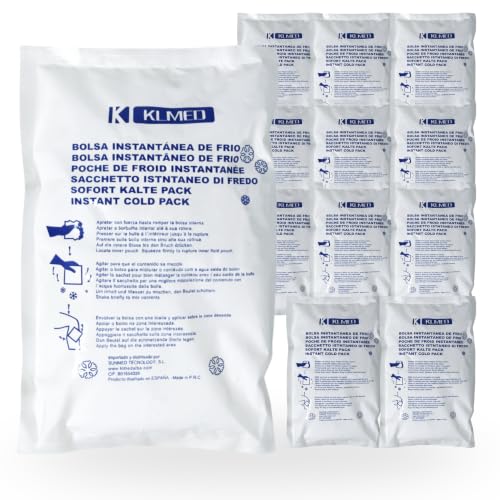 Bolsa de Frío Instantáneo Aplicación Inmediata 12 unidades | Bolsas Instantáneas Hielo para Lesiones Un Solo Uso Compresas de Frío Multiusos