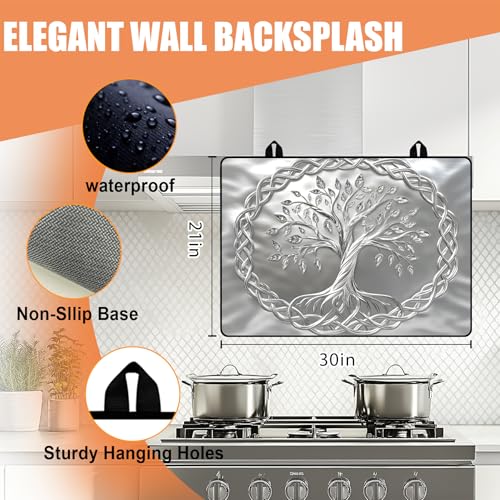 Image of Anti-Slip Electric Stove Top Cover, Foldable Heat-Resistant Glass Stove Top Cover Protector, Multi-Scenario Use Dish Drying Mat 30 inchx21 inch