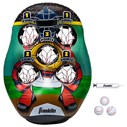 Franklin Sports Inflatable 5-Hole Baseball Target with Balls - Kids Baseball Toss Game - 45" PVC by Franklin Sports - Used condition - US$27.57