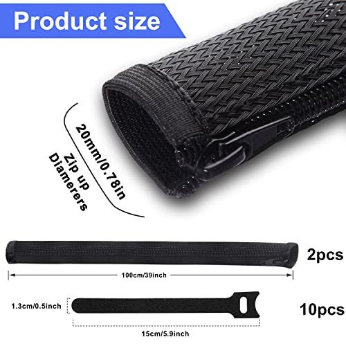 UPXDUMI 2pcs 1m Cable Tidy Zip Sleeve for PC/TV, Desk Management Organisers - Image 3