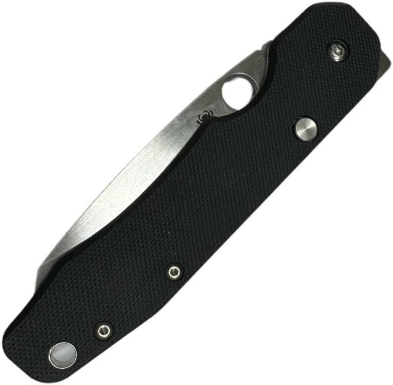 Scales for Spyderco Smock Knife C240CFP Compression Lock S30V Classic Texture & Chevron Design (Knife Not Included) AE-1151 AE-1152 (Textured G10 - Black)