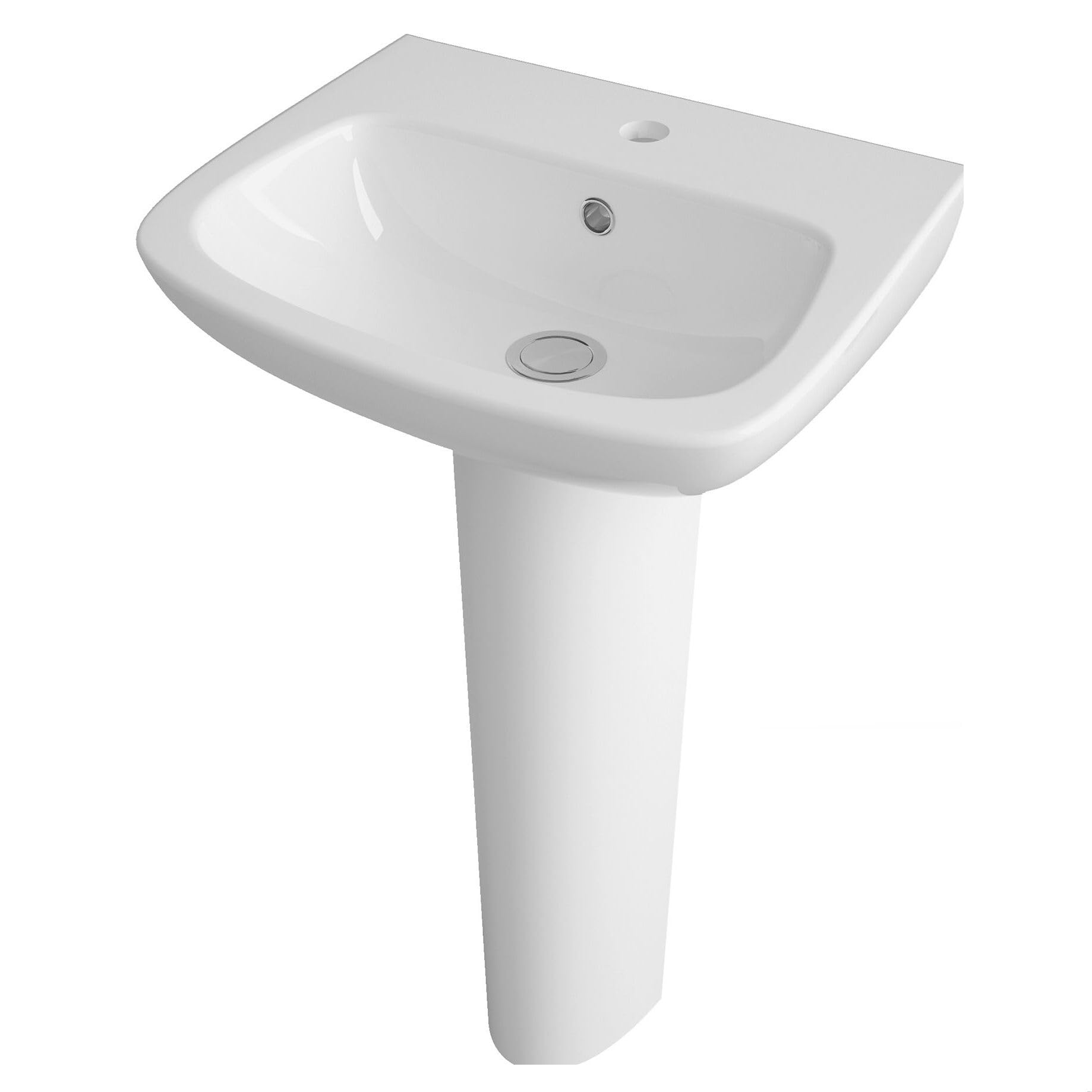 Balterley 1 Tap Hole Ceramic Basin Full Pedestal 450mm White