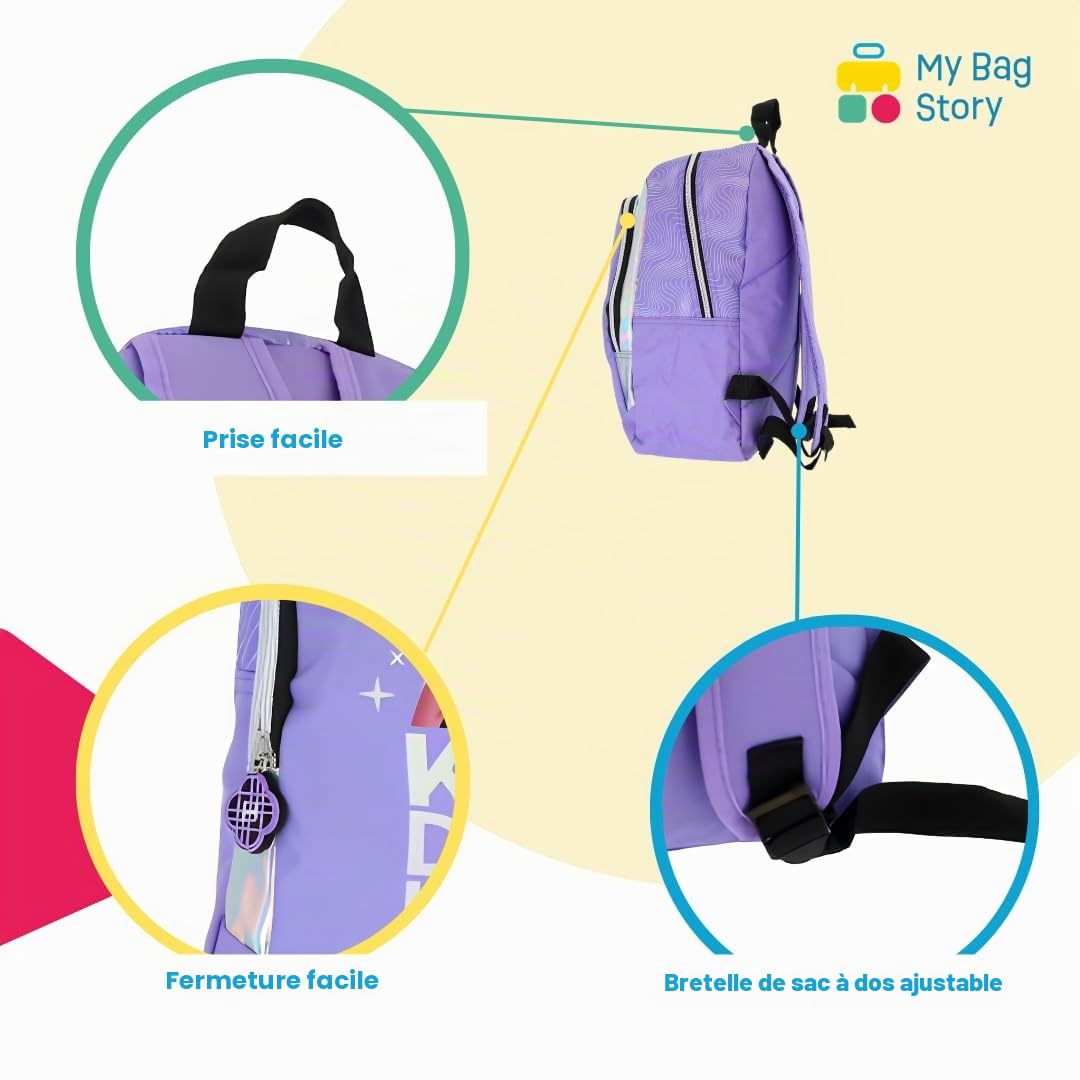 KPop Demon Hunters | Sac à dos enfant | Maternelle et CP | Violet