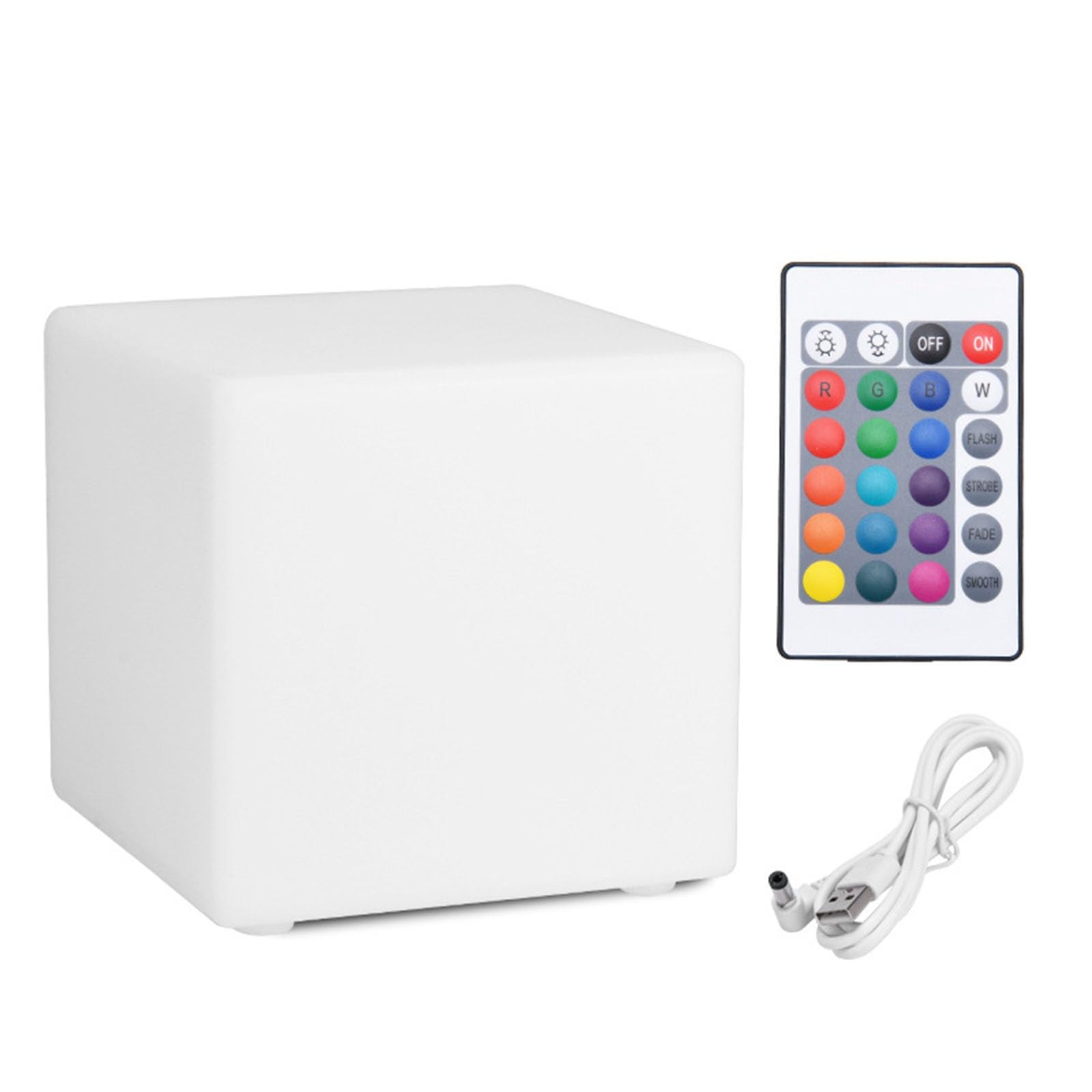 Chdaoce 4in-32inch Cube Chair Rechargeable LED lamp 16 Colors Changing Glow Stool with Remote LED Mood Lighting Waterproof Night Light for Garden Deck Bar(40 * 40 * 40cm) — image 1