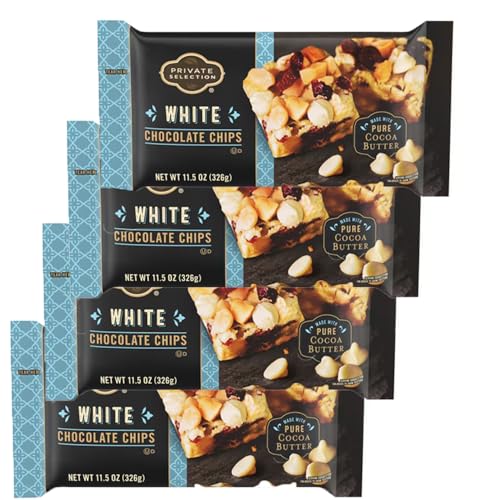 Generic Private Selection White Chocolate Chips Pure Cocoa Butter 11.5 oz (Pack of 4)