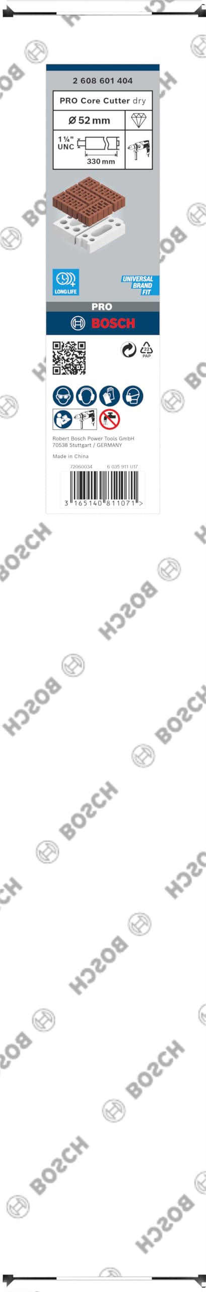Bosch 1x Corone Diam. Secco PRO MultiMat UNC 1 1/4" e trapani carotatori