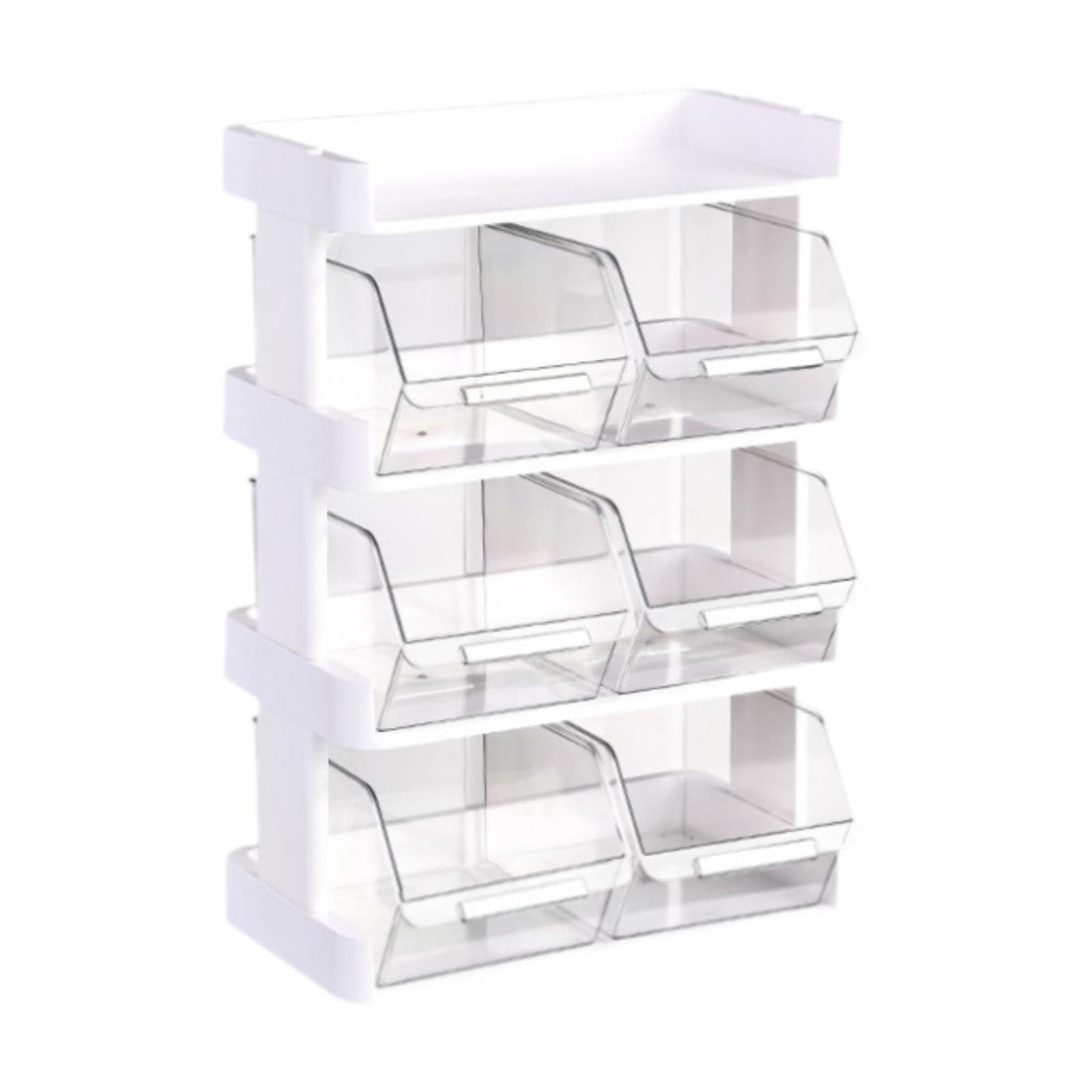 Boîte de rangement pour thé avec séparateurs, organisateur de sachets thé pour bureau, armoire chambre, 4 niveaux