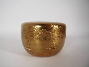 平棗　昇陽荒磯　萌絵　柳哉作　最上作　共布　共箱付き　作家物　茶道具　未使用 P629 棗 『吉田一峰作』『溜塗』『惺斉好』『笹蒔絵』『中棗