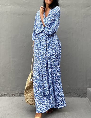 Bsubseach Beach Kaftan Dresses Women Button Down Long Rayon Caftan Swim Cover Up Muumuu Dress Oversized Coverups With Pockets3