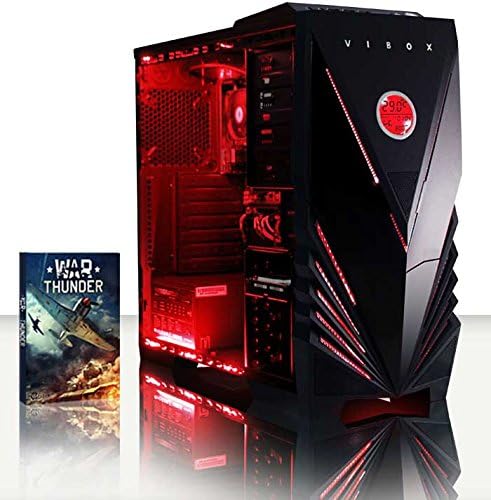Vibox Ultra 11 Gaming PC - with Warthunder Game Bundle, Windows 10 (3.1GHz AMD A8 Quad Core Processor, Radeon R7 Graphics Chip, 1TB Hard Drive, 8GB RAM, Vibox Commando Red LED Case)