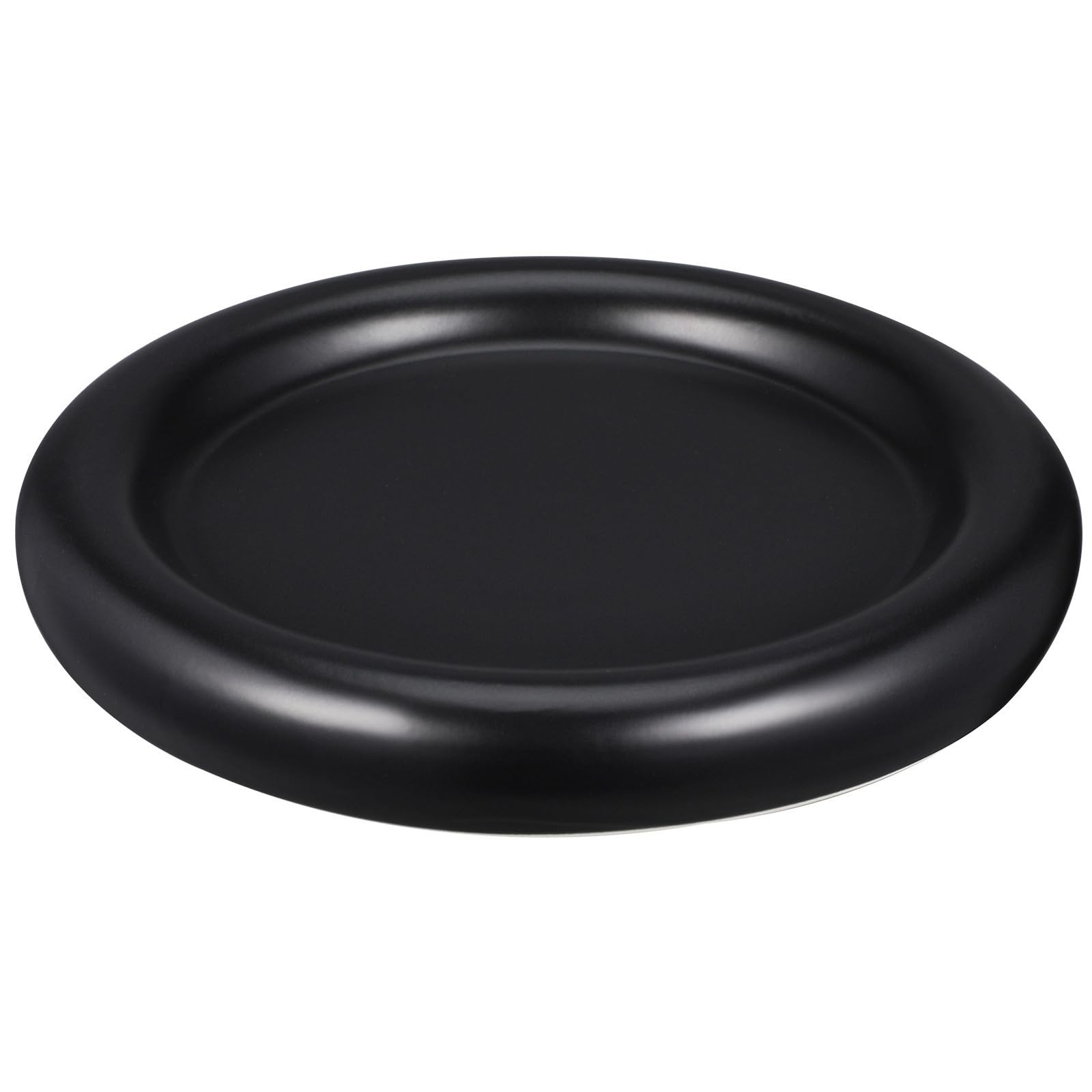 HEMOTON Piatto da Insalata Multiuso e Facile da Pulire Nero Bordo Rialzato in Ceramica per Pranzi Eleganti e Riunioni in Famiglia