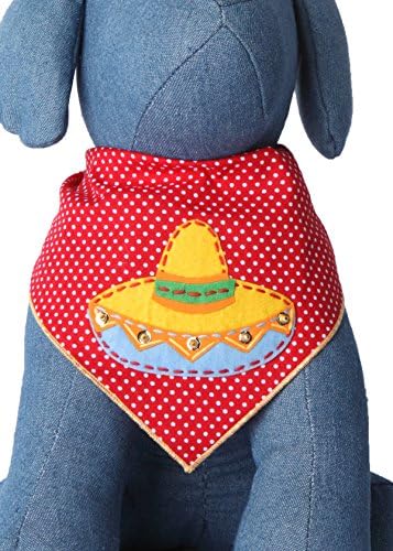 Tail Trends Cinco de Mayo Dog Sombrero Dog Bandana for Medium to Large Sized Dogs - 100% Cotton