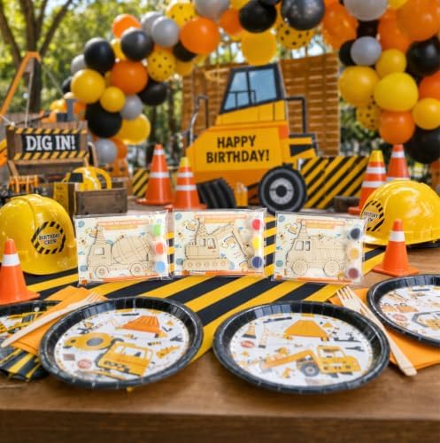 12 Pack Construction Party Favors, DIY Wooden Painting Magnet Craft Kits — view 6