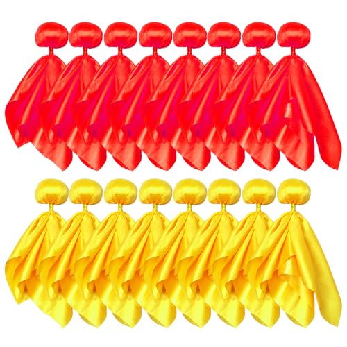 HIOHWEFH 16 Pcs Penalty Flag Football Flags Challenge Flag for Referee Lacrosse Sports Fan for Football Games Party Accessory Referee Game Party(8 Red 8 Yellow)