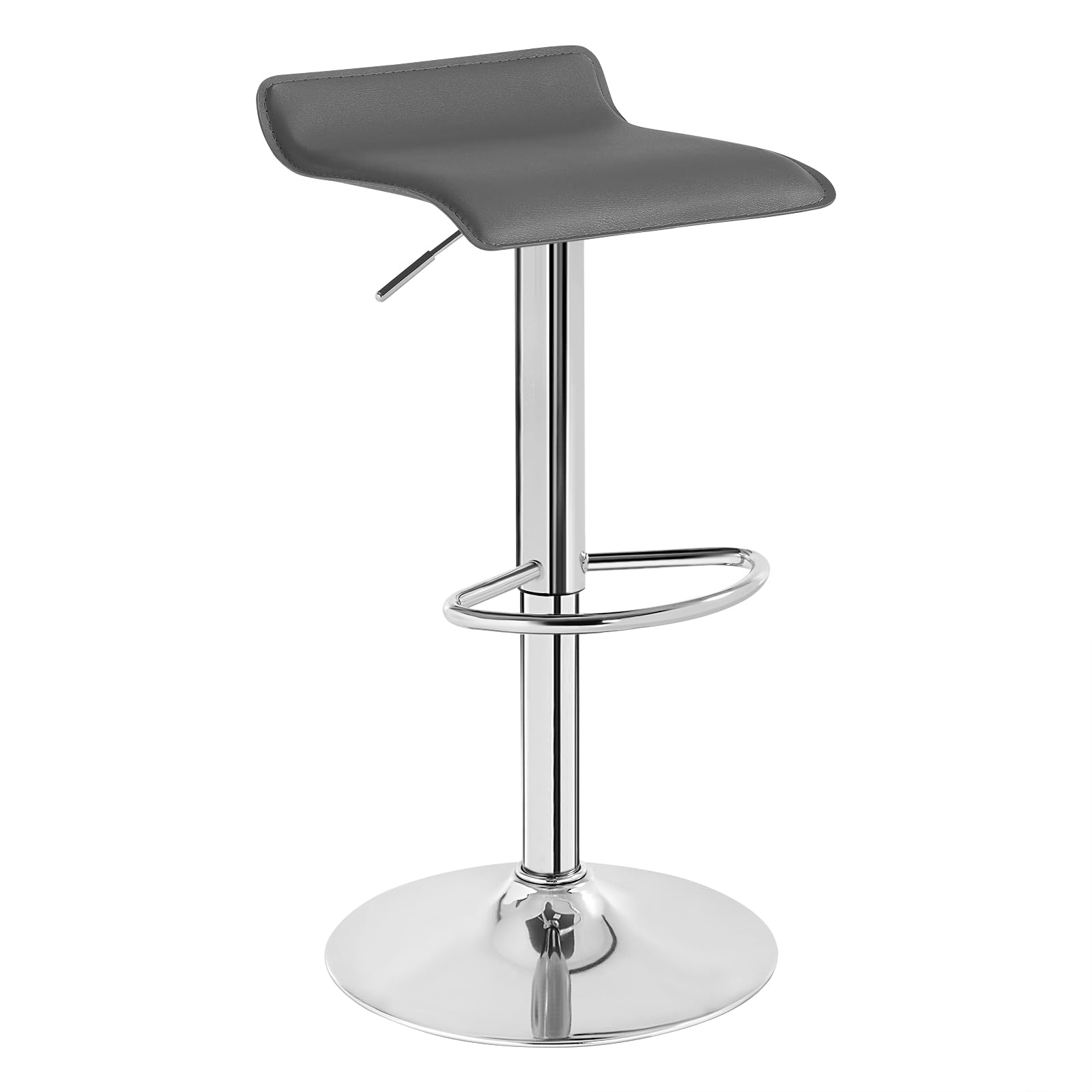 WOLTU Barstuhl, höhenverstellbarer Barhocker, 360° drehbarer Bistrohocker mit Fußstütze, aus Kunstleder Metall, für Bar Küche Theke Café