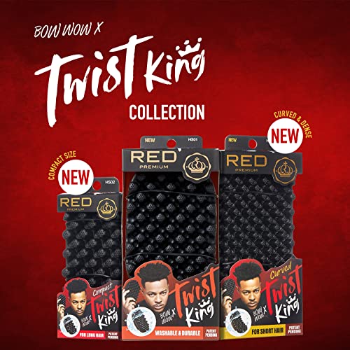 Image of Red by Kiss Bow Wow X Twist King Luxury Twist Styler Washable and Durable Twist Brush for Afro Curl (Curved&Dense)