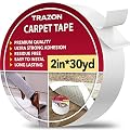 Carpet Tape Double Sided - Rug Tape Grippers for Hardwood Floors and Area Rugs - Carpet Binding Tape Strong Adhesive and Removable, Heavy Duty Stickers Tape, Residue Free (2 Inch / 30 Yards)