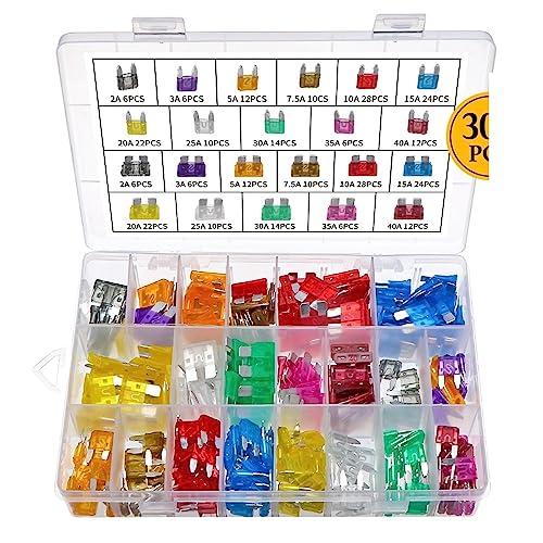 UK US AU Shipping 300pcs Car Blade Fuse Assortment Kit Small Medium Size Blade Set Truck Automotive Fuse 5/7/10/15/20/25/30A