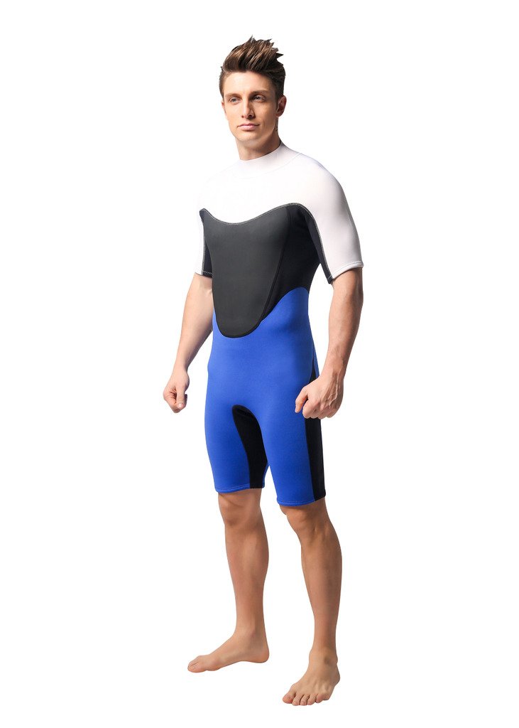 SanguineSunny Men's Neoprene Wetsuit 3mm Shorty Triathlon Diving Suit