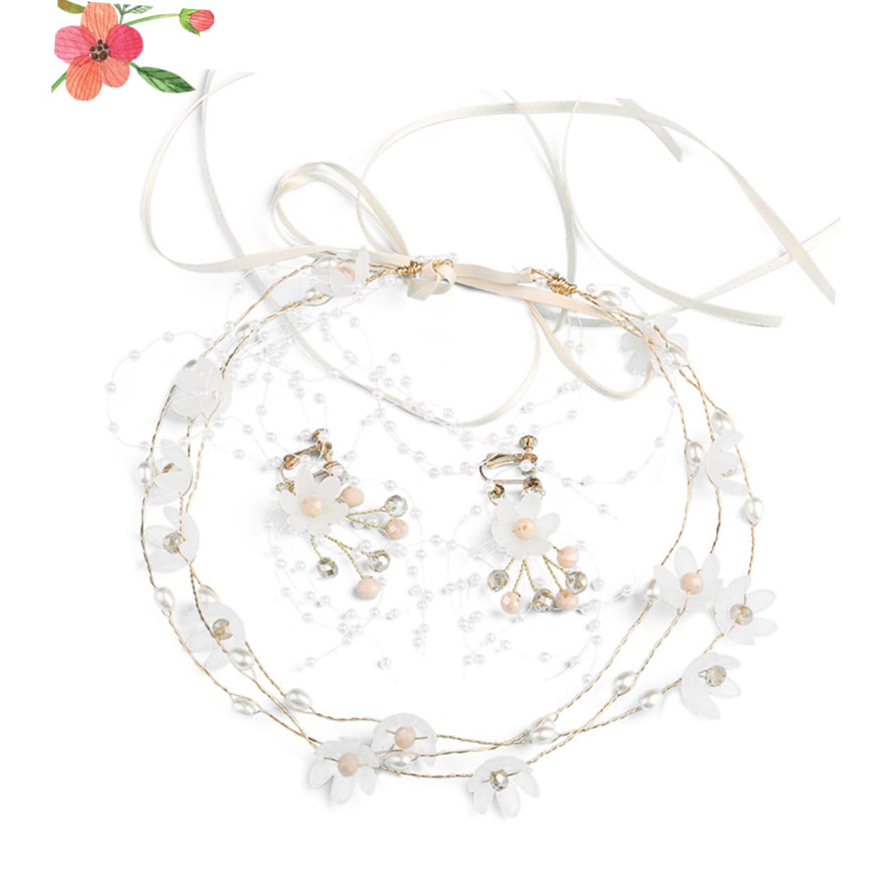 FRCOLOR 3sets Cerchietto Per Sposa Con Fiori Eleganti Accessorio Per Matrimonio e Feste Adatto Per Addio Al Nubilato e Cerimonie Comodo e Leggero Per Foto e Cosplay