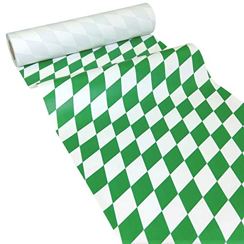 JUNOPAX 38571439 - Mantel de Papel (50 x 0,40 m), diseño de Rombos, Color Verde
