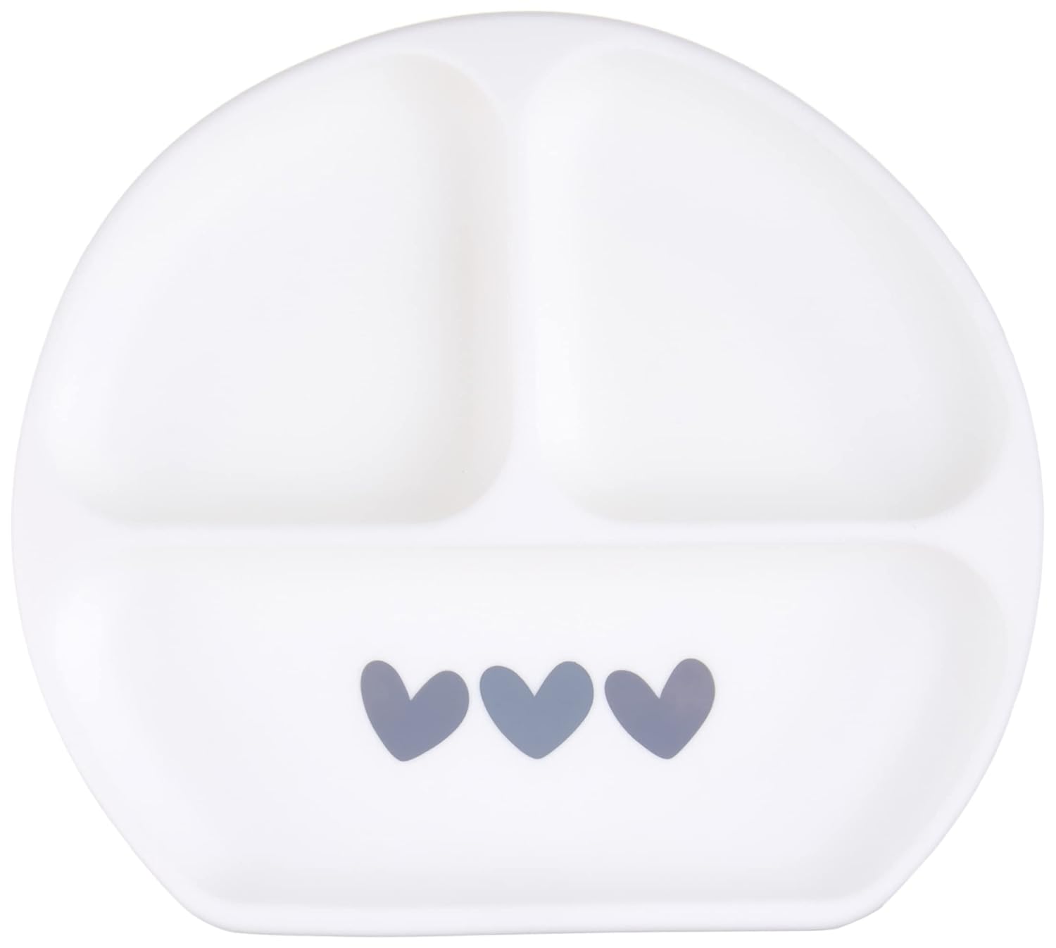 Stephan Baby Silicone Plate - Non-Slip and Stain Resistant Sectioned Plate for Babies and Toddlers, 8-Inch Diameter, Hearts