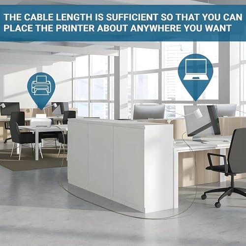 Image of COOLCOLD 25 Meter USB 2.0 Active Printer Cable (82 FT) | USB A Male to B Male | High-Speed Signal Booster Extension Cable | Compatible with HP, Canon, Epson, Brother, Dell, Samsung &Lexmark Printers