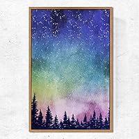 SIGNWIN Framed Canvas Wall Art Pine Tree Canvas Prints Home Artwork Decoration for Living Room,Bedroom - 16
