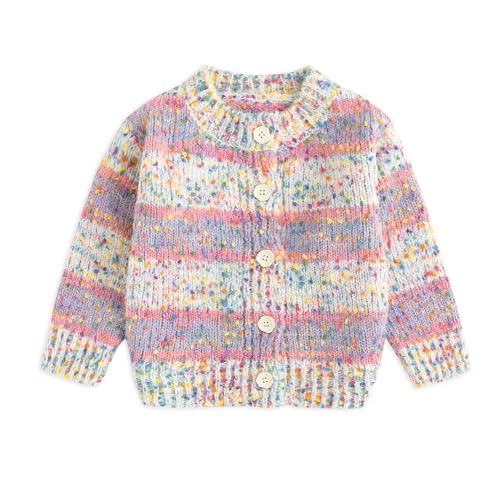 Image of Curipeer Baby Girls Knitted Cardigan Pompoms Sweater Toddler Long Sleeve Jacket Outerwear 6M-4Y