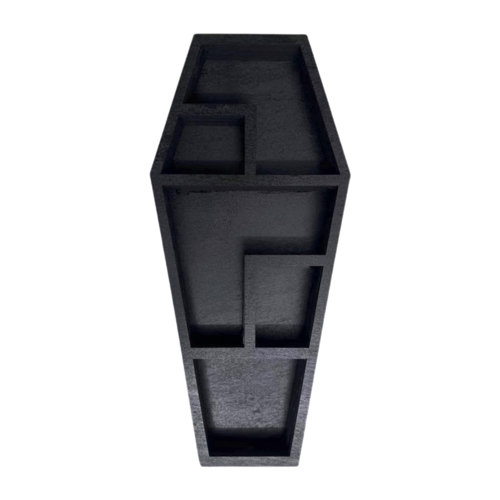 Étagère cercueil flottante de rangement en bois noir pour décoration murale