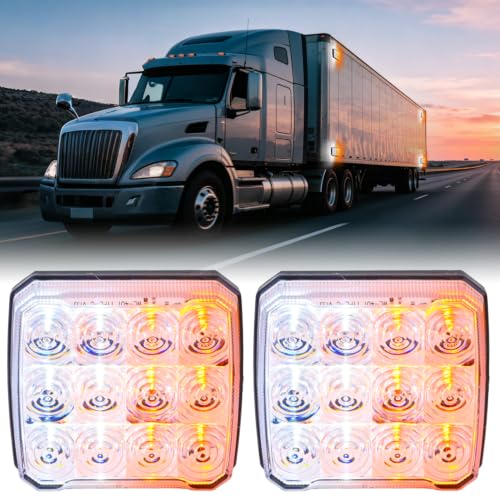 Image of Nilight Magnetic Strobe Lights 2PCS Amber White 12 LED Rechargeable