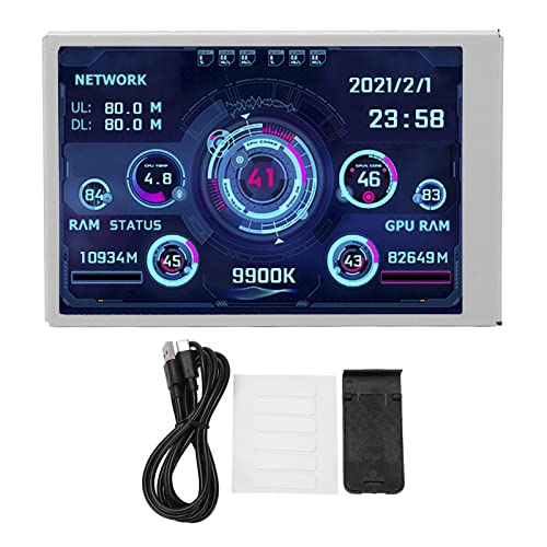 Image of Mini Monitor Display Screen, USB Type C Full View Rotating Monitoring Display for PC Dashboard Electronics Monitoring Aluminium Alloy 3.5 inch 1 Pack