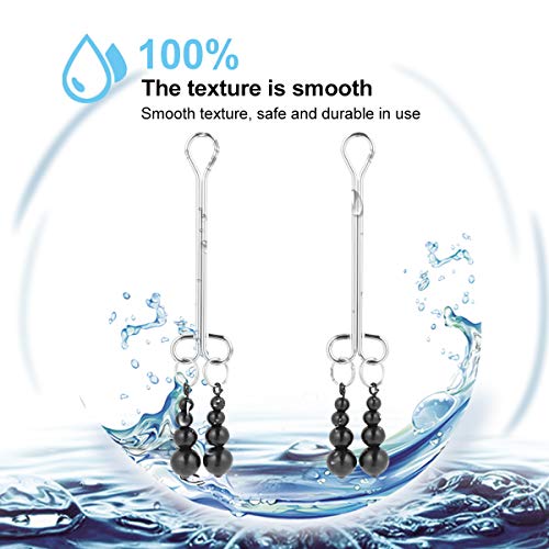 1 par de grampos de seios de contas de aço ajustáveis ??para estimulação papila brinquedo sexo flert