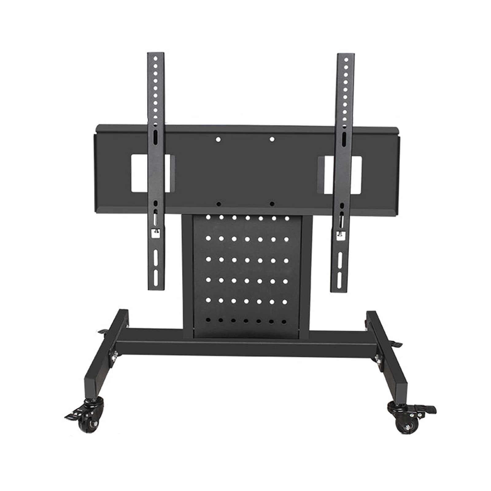 HPTHLY Tv Stand Floor-Standing Tv Mobile Cart 32"-75" Mobile Commercial Tv Stand With 4 Universal Rollers Double Column Tilts Rotation Tv Stand, Holds Up To 110Lbs Adjustable Tv Moun