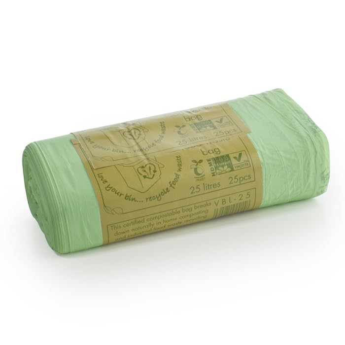 Buy 25 Litre x 100 Compostable Biodegradable Kitchen Food Waste