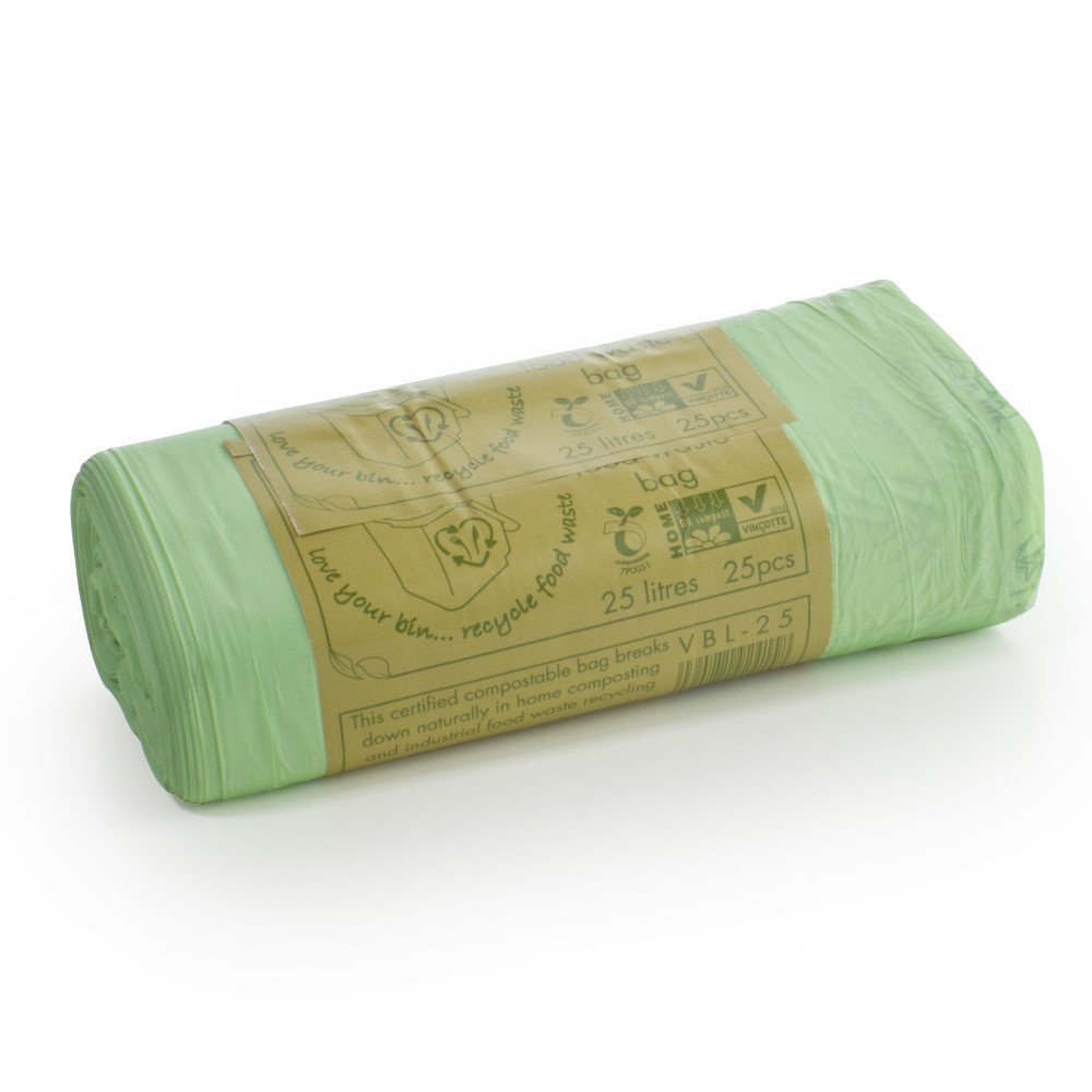 Buy 25 Litre x 100 Compostable Biodegradable Kitchen Food Waste