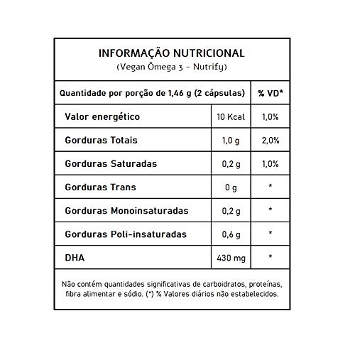 Vegan Ômega 3 (430 mg) - 60 cápsulas - Nutrify