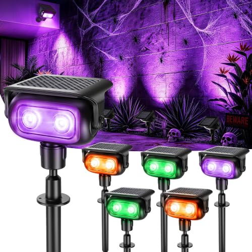 Brizled Solar Spot Lights Outdoor, 6 Pack RGB Landscape Lighting Spotlight by Brizled - Used condition - US$56.04