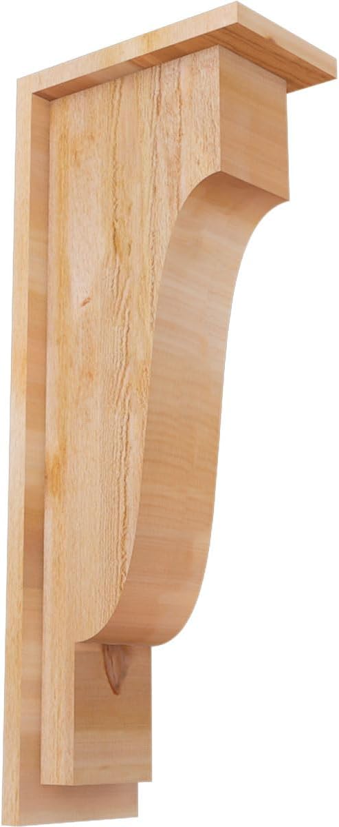 Ekena Millwork COR06X10X26NEW01RWR 6"W x 10"D x 26"H Newport Rough Sawn Corbel w/Backplate, Western Red Cedar