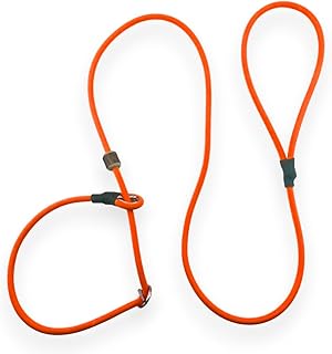 Romneys Moxon-Leine Biothane Neon Pro – handgefertigt in Deutschland, wasserfeste Trainings- & Jagdleine in Neon, robust & wetterfest, Länge 130 cm x 6 mm (Neon-Orange)
