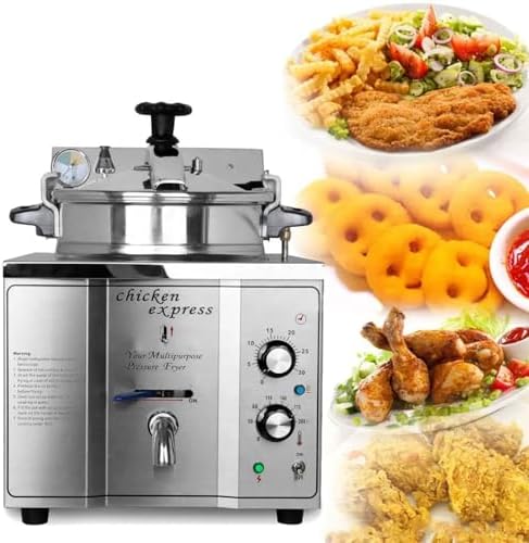 Electric Countertop Deep Fryer, 16L Stainless Steel Air Fryer for French Fries, Chicken Wings, Potato Chips