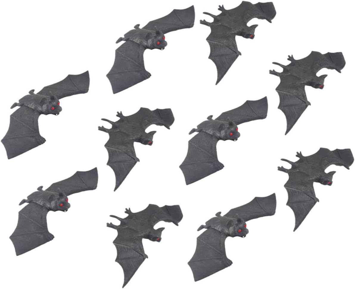 YARNOW 10pcs Realistic Bat Pendants for Halloween Decor Spooky Hanging Bats for Parties Tree Ornaments and Wall Decorations for Creating Chilling Atmosphere