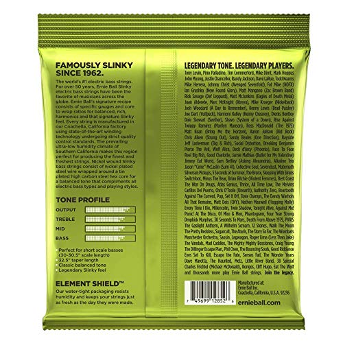 Ernie Ball Regular Slinky Cordes filées en nickel, diapason court, pour basse, calibre 50-105 - Les Beatles, Paul McCartney, John Lennon, RIngo Starr, George Harrison Ernie Ball Regular Slinky Cordes filées en nickel, diapason court, pour basse, calibre 50-105 – Image 4
