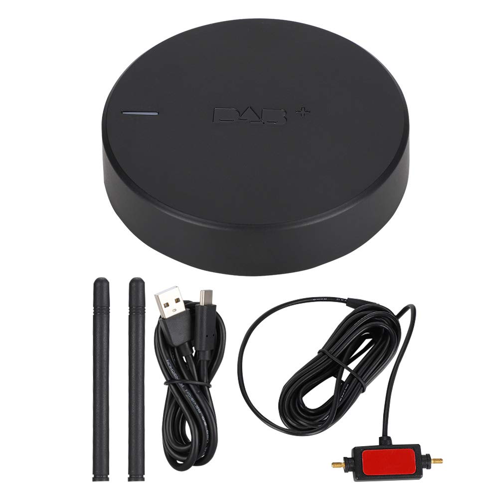 Lazmin112 Receptor de Antena de Radio USB Dab +, Adaptador portátil Receptor de Radio de Coche Digital con Antena amplificada para Android 5.1 o Posterior dedicado